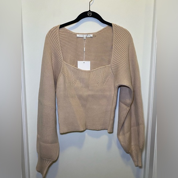 Square Neck Ribbed Sweater - Picture 3 of 8